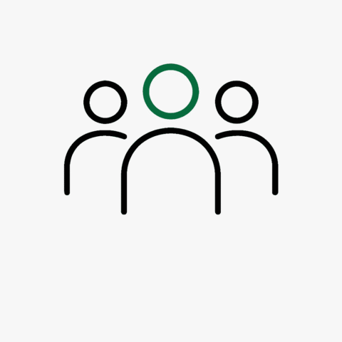 Drei stilisierte Menschen als Icon.