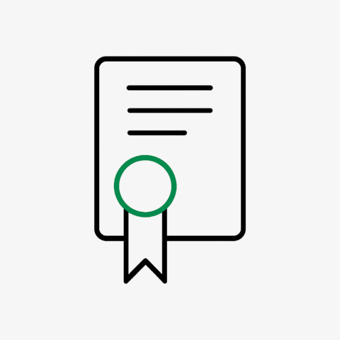 Eine stilisierte Urkunde als Icon.