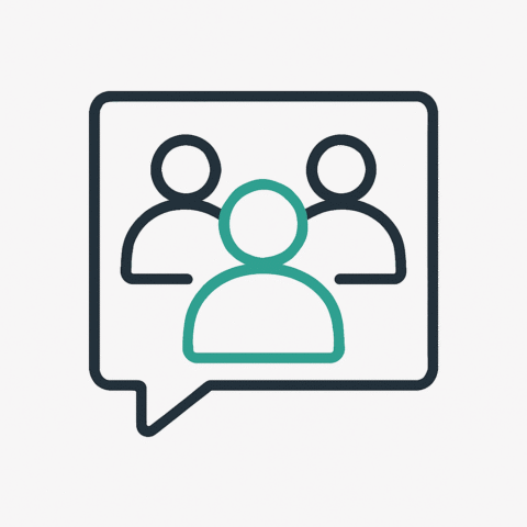 Drei stilisierte Personen als Icon.